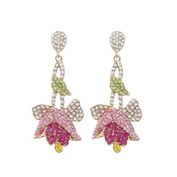 Flower statement  earrings #1294 - Picture 1 of 4